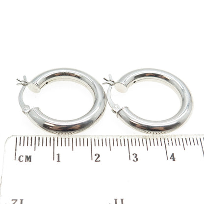 925 Sterling Silver Tube Hoop Earrings