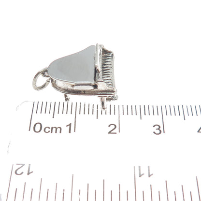 BEAU 925 Sterling Silver Vintage Grand Piano Locket Minimalist 3D Charm Pendant