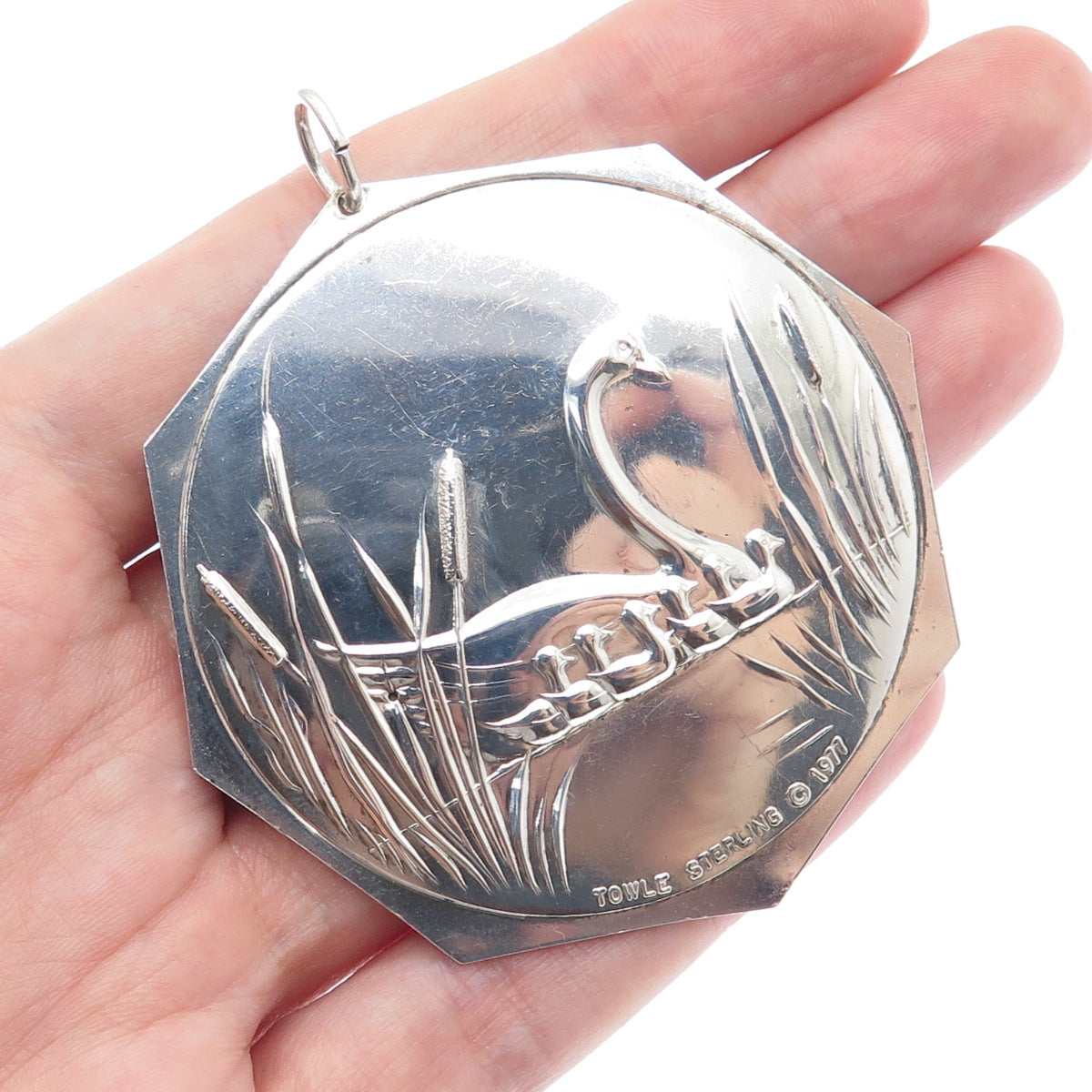 TOWLE 925 Sterling Silver Vintage 1977 12 Days of Christmas Swan Ornament