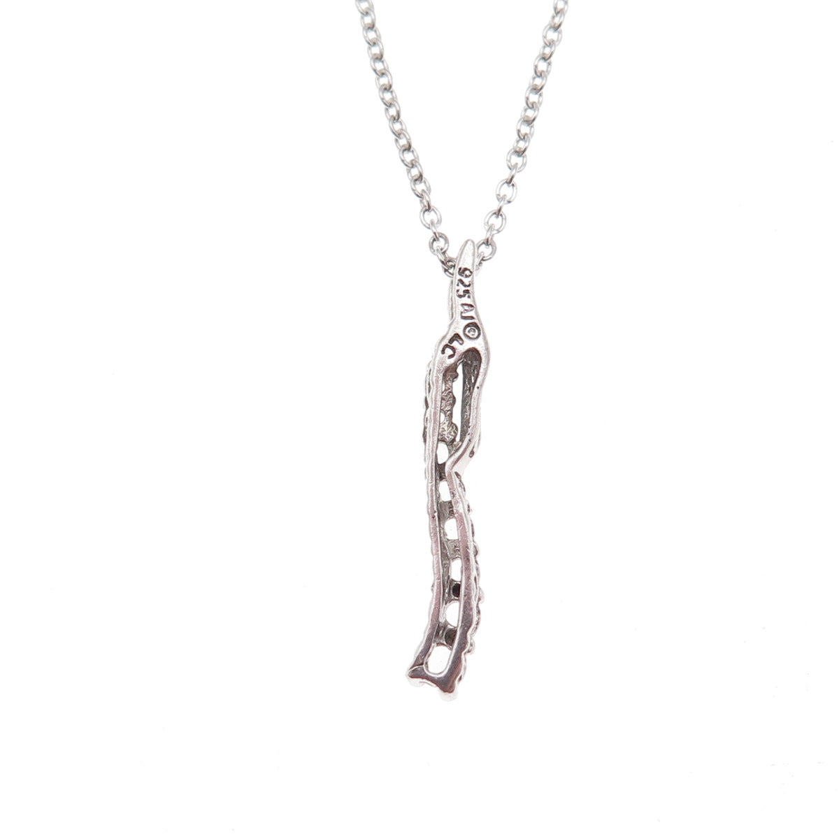 Alwand Vahan 925 Sterling Silver Real White Topaz Cable Chain Necklace 18"