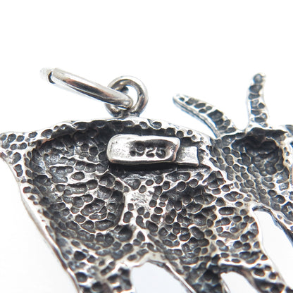 925 Sterling Silver Vintage Goat Oxidized Minimalist Charm Pendant