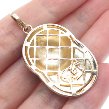 DESIGNS BY YAGI 925 Sterling Silver Gold Plated Enamel C Z Dope Cap Pendant