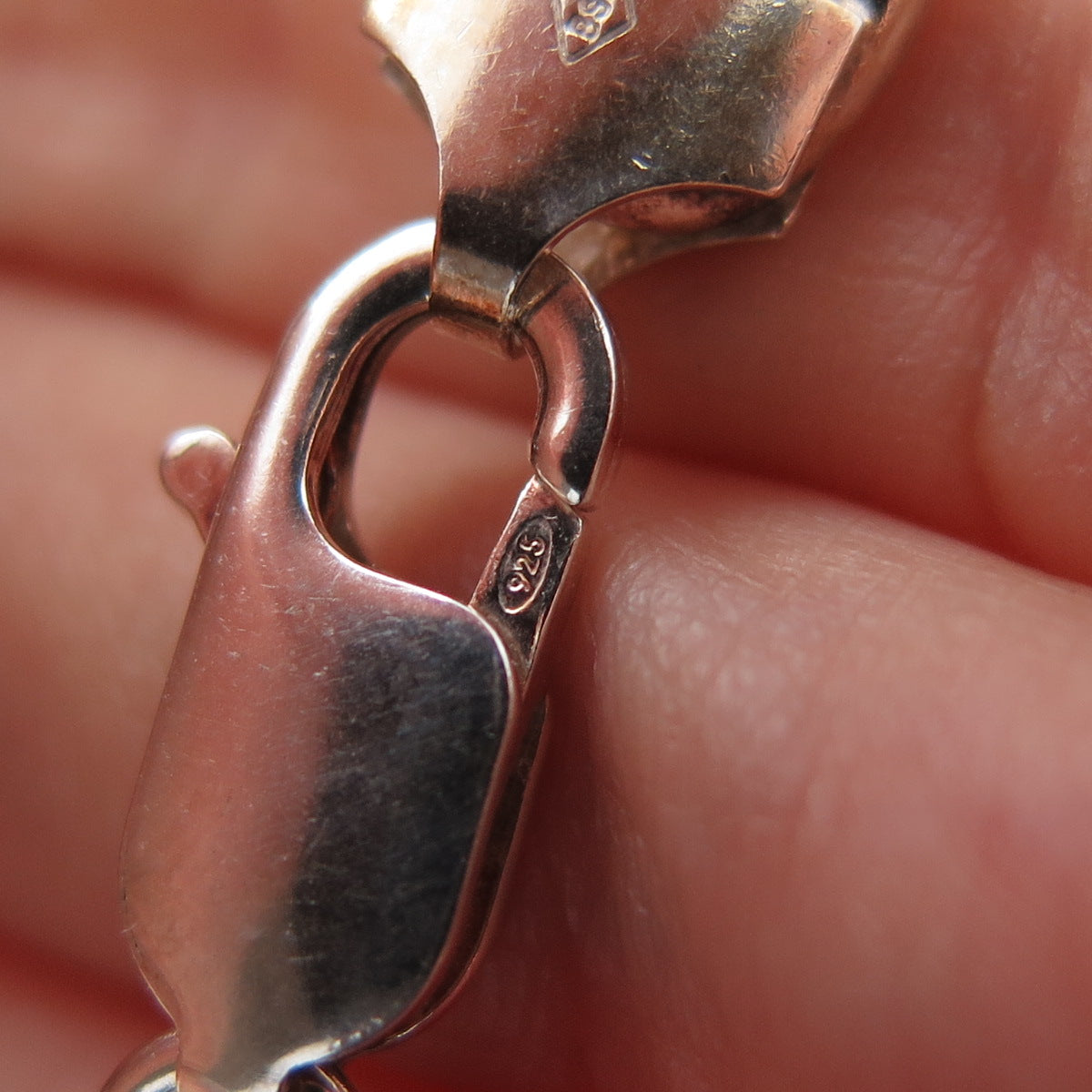 925 Sterling Silver Vintage Italy Figaro Chain Necklace 24"