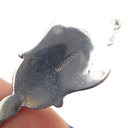 925 Sterling Silver Antique Art Deco Enamel Halifax Coat of Arms Coffee Spoon