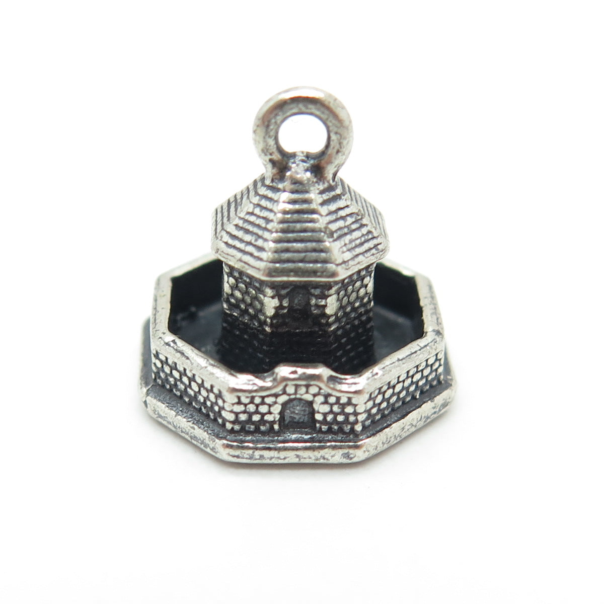 925 Sterling Silver Antique Art Deco Williamsburg Colonial Magazine Pendant