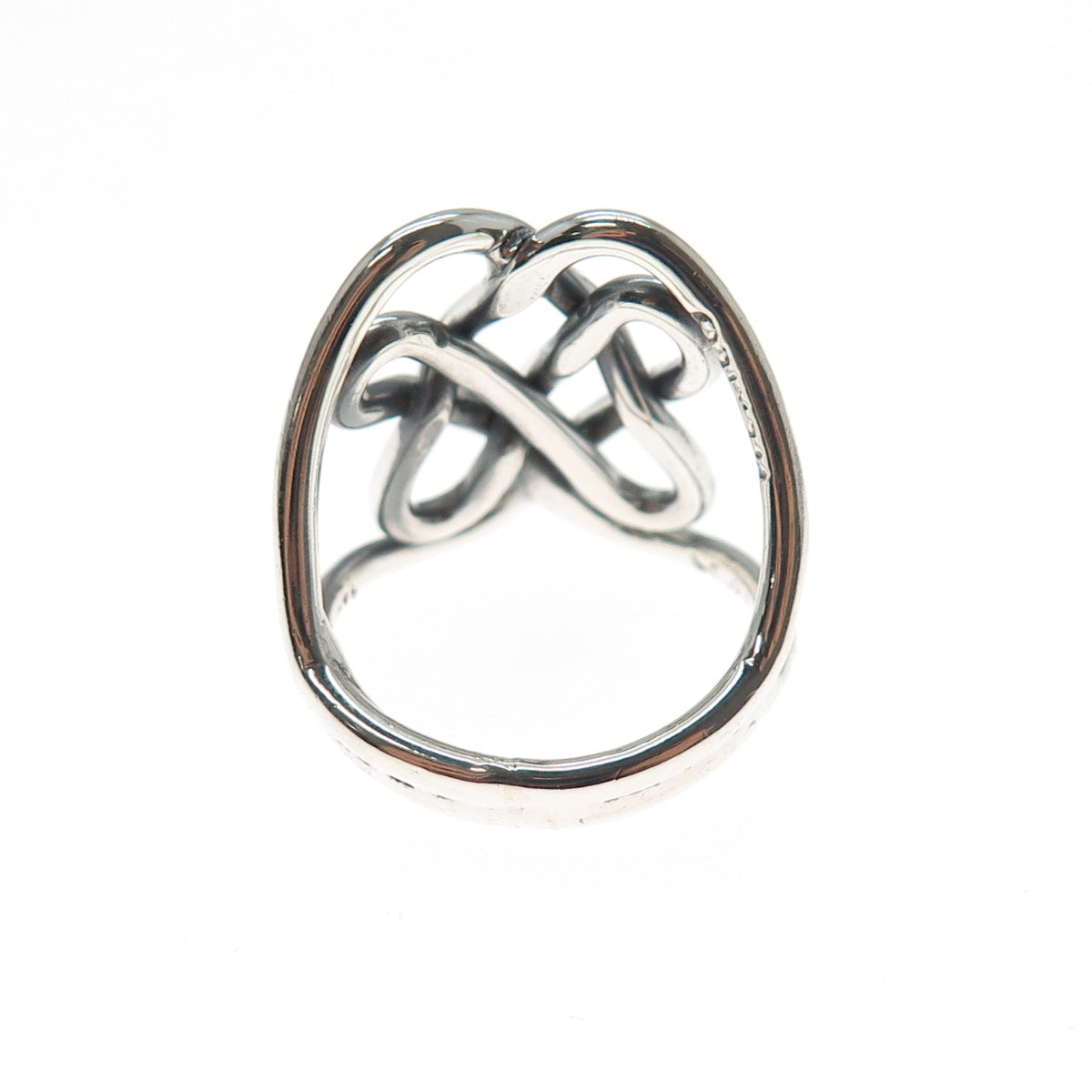 925 Sterling Silver Vintage Mexico Knot Oxidized Ring Size 7.25