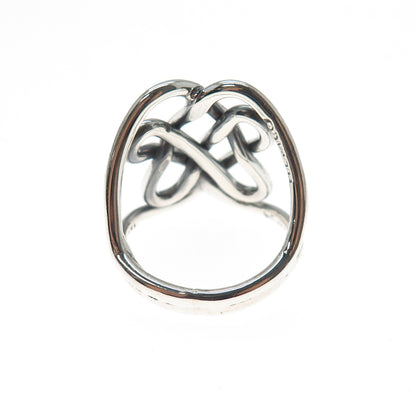 925 Sterling Silver Vintage Mexico Knot Oxidized Ring Size 7.25