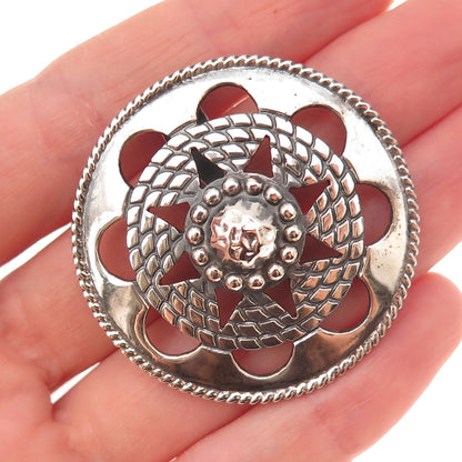 Mark Wasserman Samara Sterling Silver Vintage Mexico Sun Oxidized Slide Pendant