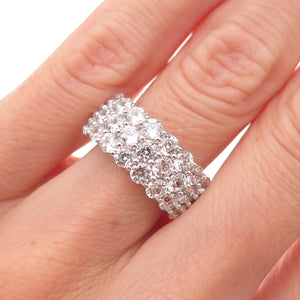 925 Sterling Silver Round-Cut C Z Ring Size 6.25