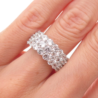 925 Sterling Silver Round-Cut C Z Ring Size 6.25