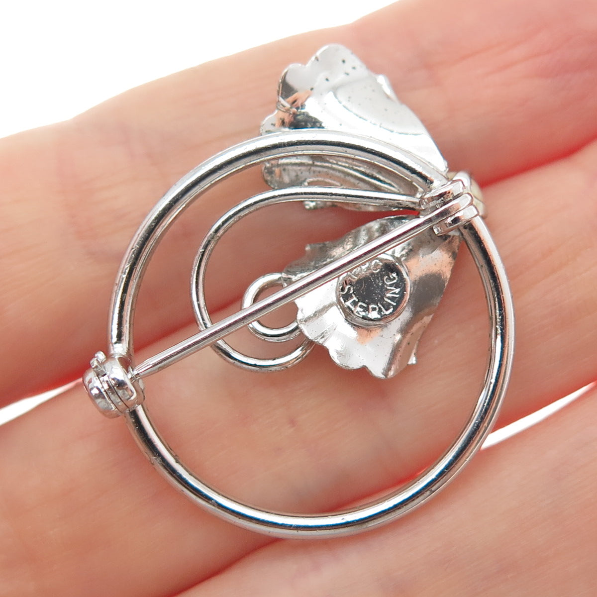 PPC Princess Pride Creations 925 Sterling Antique Art Deco Real Pearl Pin Brooch