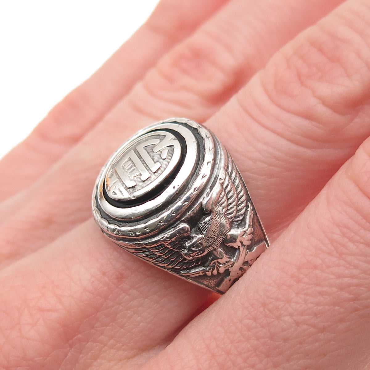 925 Sterling Silver Vintage 1975 McCallie School Engraved Ring Size 8