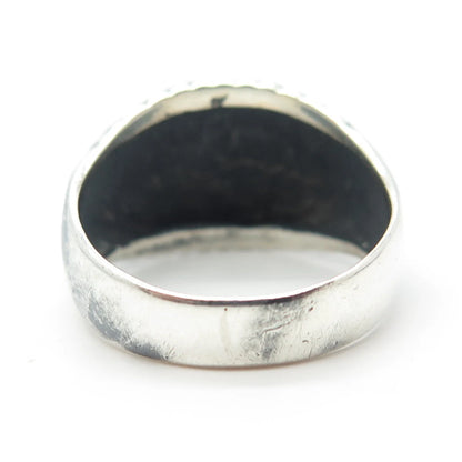 925 Sterling Silver Vintage Ribbed Ring Size 9.75