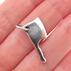 925 Sterling Silver Vintage CLRD Chef's Knife Oxidized Charm Pendant