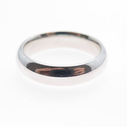 925 Sterling Silver Vintage Classic Wedding Band Ring Size 6.25