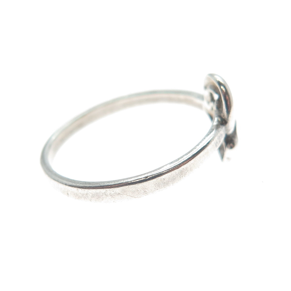 925 Sterling Silver Vintage Hook & Eye Modernist Ring Size 6