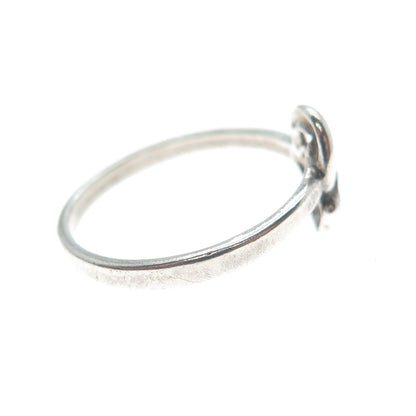925 Sterling Silver Vintage Hook & Eye Modernist Ring Size 6