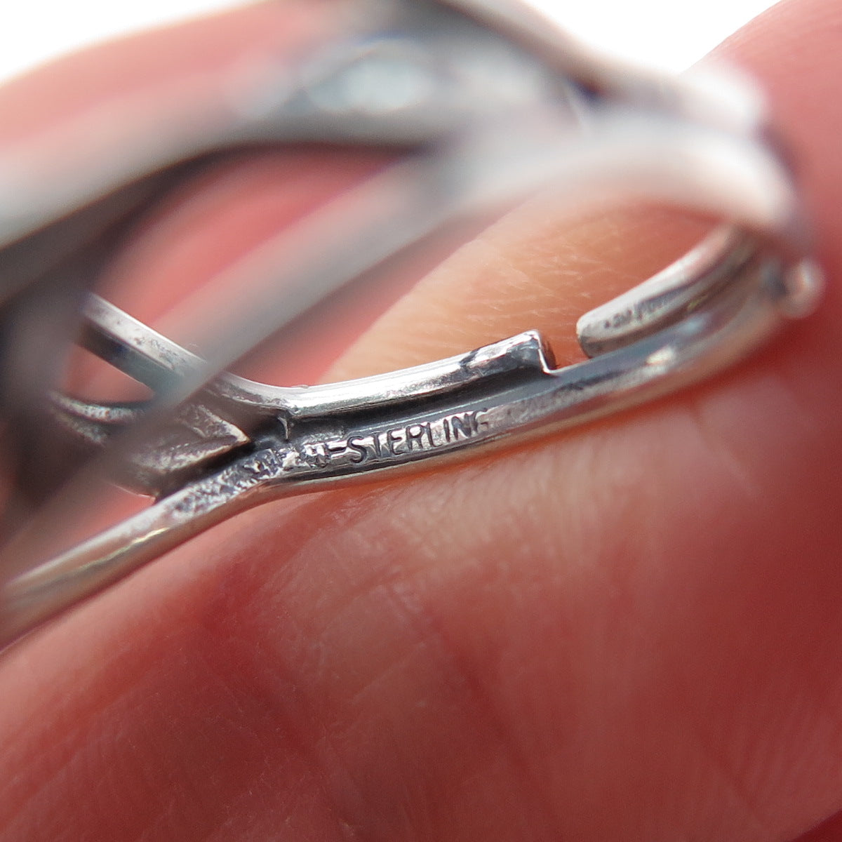 925 Sterling Silver Vintage Modernist Dome Oxidized Adjustable Ring Size 4.75
