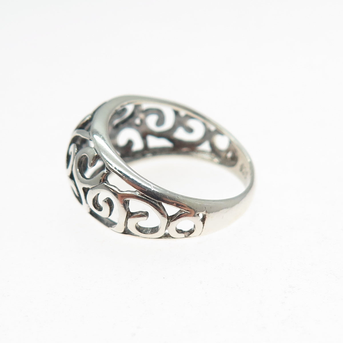 NEVADA 925 Sterling Silver Vintage Modernist Spiral Ring Size 5.5