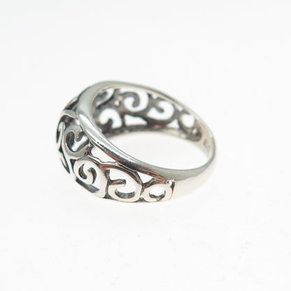 NEVADA 925 Sterling Silver Vintage Modernist Spiral Ring Size 5.5
