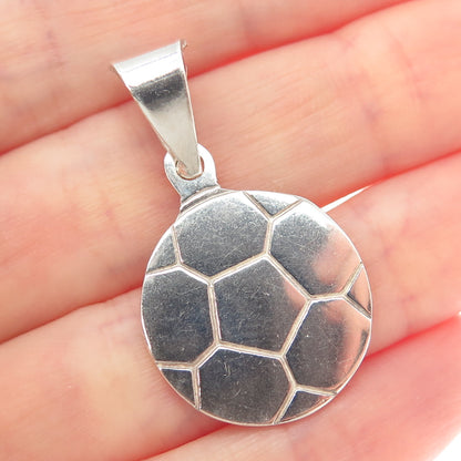 925 Sterling Silver Vintage Soccer Ball Charm Pendant