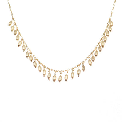 GioIelli Di Valenza 925 Sterling Gold Plated Italy Dangle Beads Necklace 16-18"