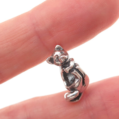Trollbeads LAA 925 Sterling Silver Cat Slide Bead Charm