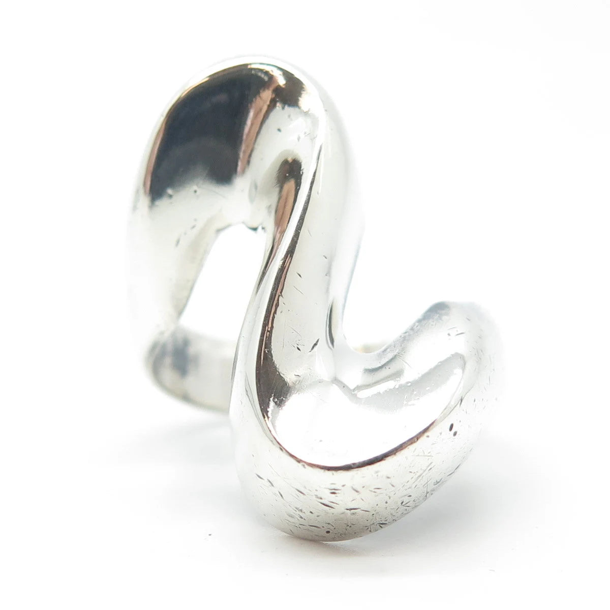 925 Sterling Silver Vintage Mexico Zig-Zag Ring Size 9.75