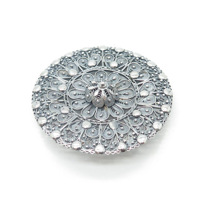 925 Sterling Silver Antique Art Deco Filigree Pin Brooch