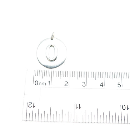 925 Sterling Silver Vintage Letter O Initial Minimalist Charm Pendant