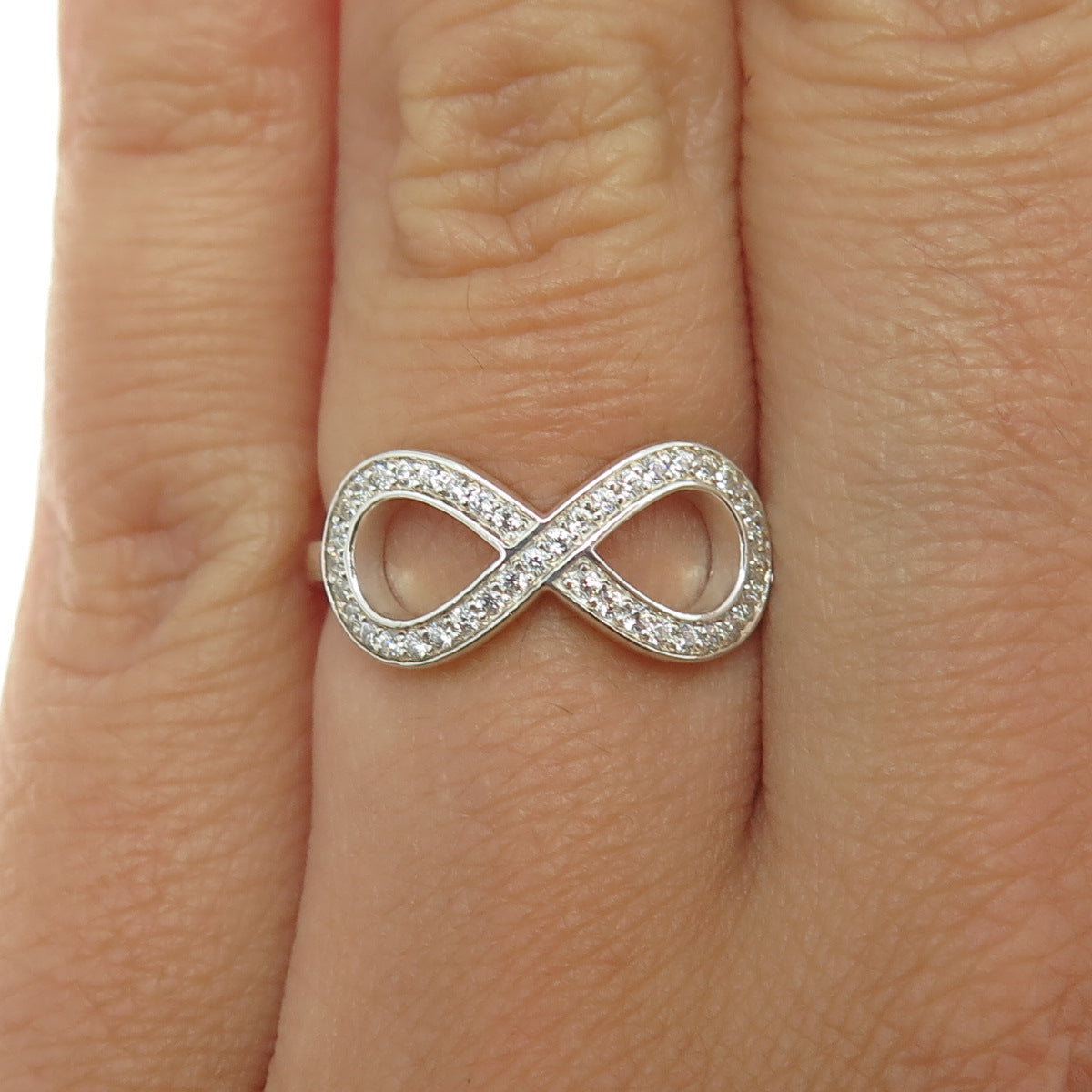 THOMAS SABO 925 Sterling Silver Round-Cut C Z Infinity Ring Size 6.25