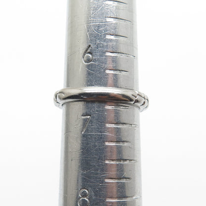 925 Sterling Silver 2-Tone Real Diamond & Amethyst Ring Size 6.75