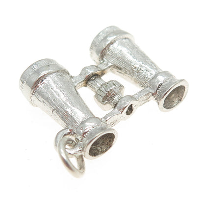925 Sterling Silver Antique Art Deco Binoculars 3D Charm Pendant