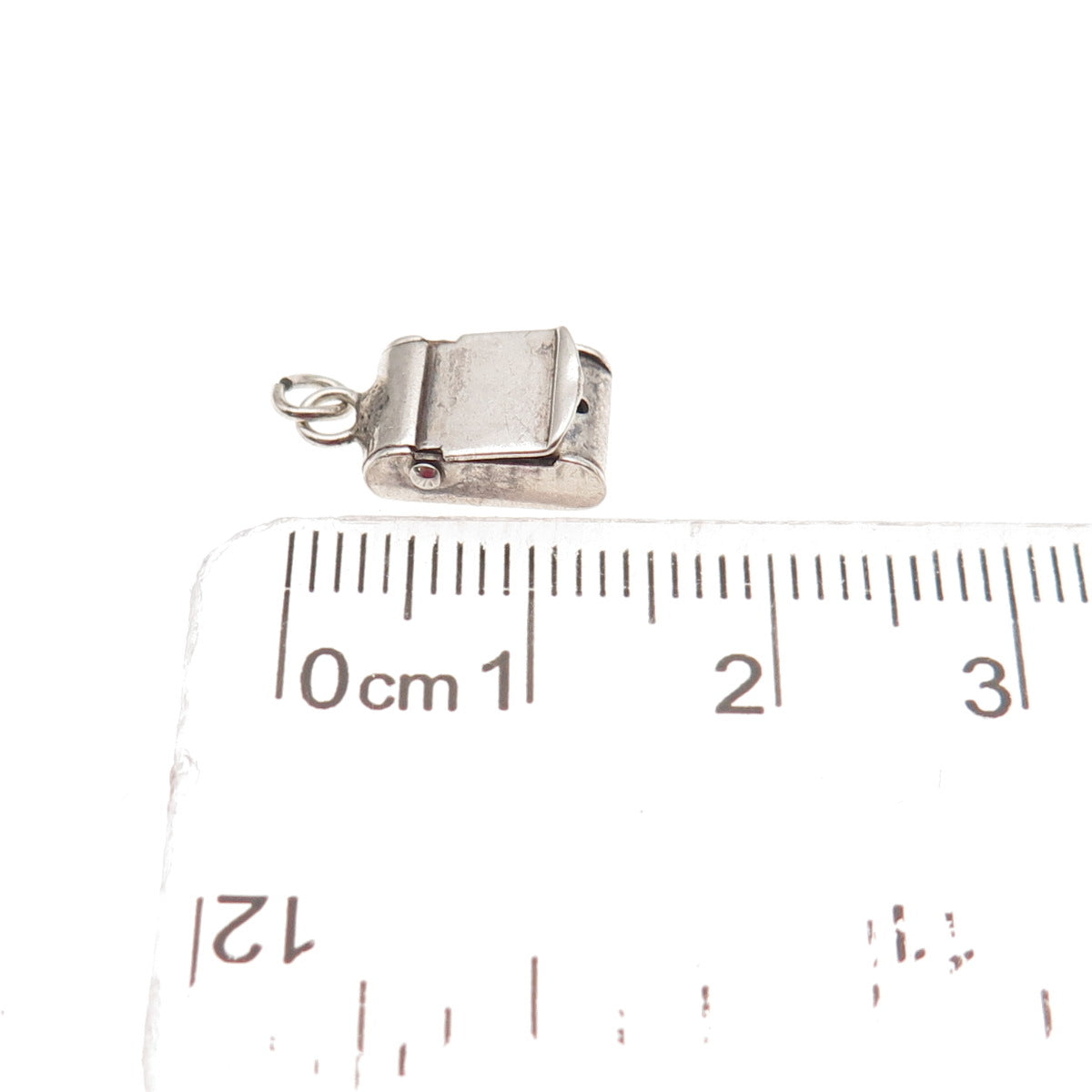 925 Sterling Silver Antique Art Deco Mail Box 3D Mini Open Charm Pendant