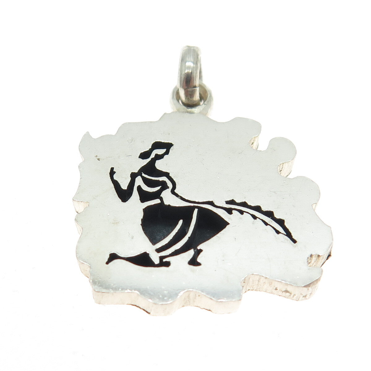 JMD GUEZ JUANA 980 Silver Vintage Mexico Taxco Hand Made Woman Tribal Pendant