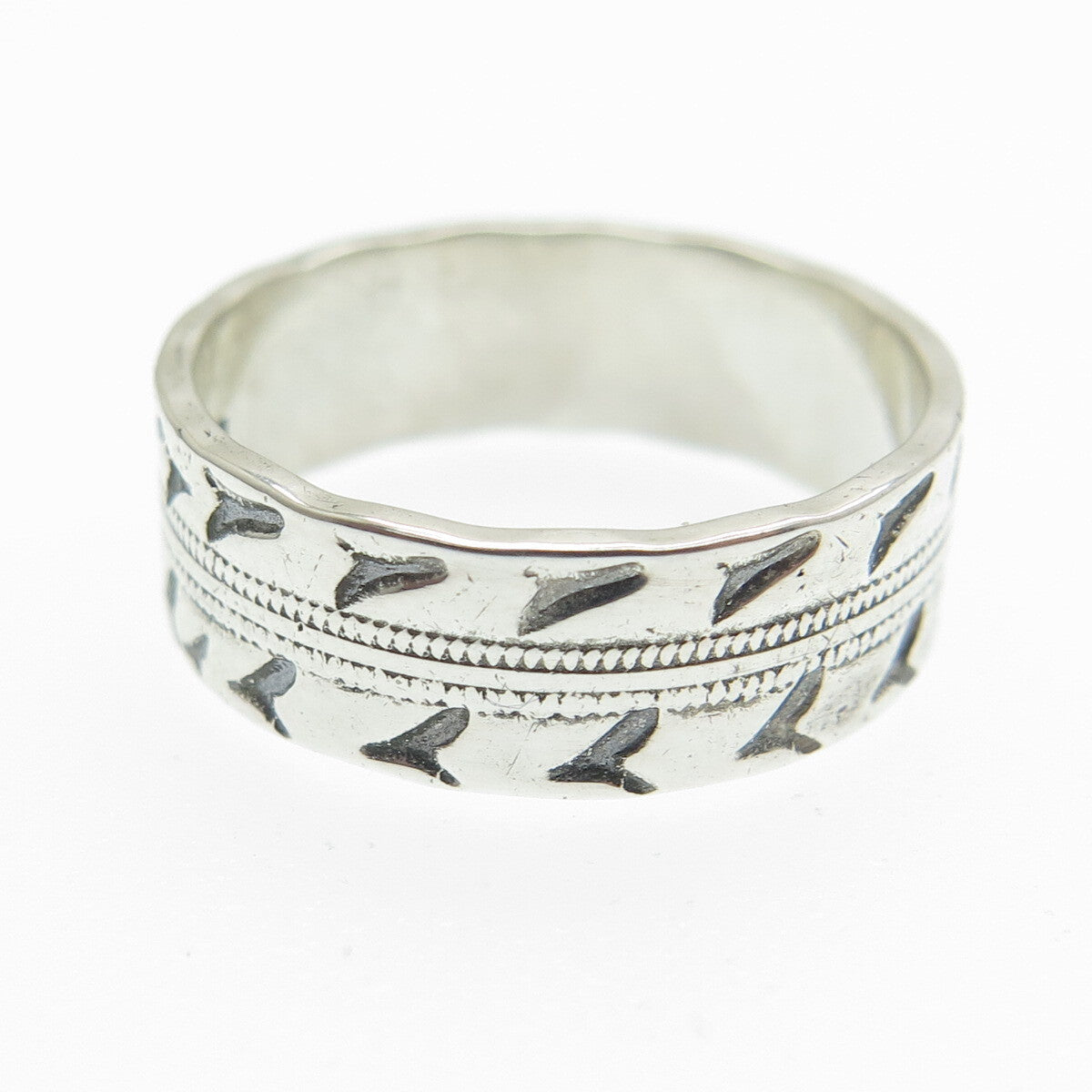 J.D. SCHLANG CO. 925 Sterling Silver Vintage Seagull Band Ring Size 5.25