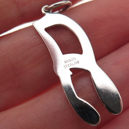 Anson 925 Sterling Silver Vintage Letter A Initial Charm Pendant