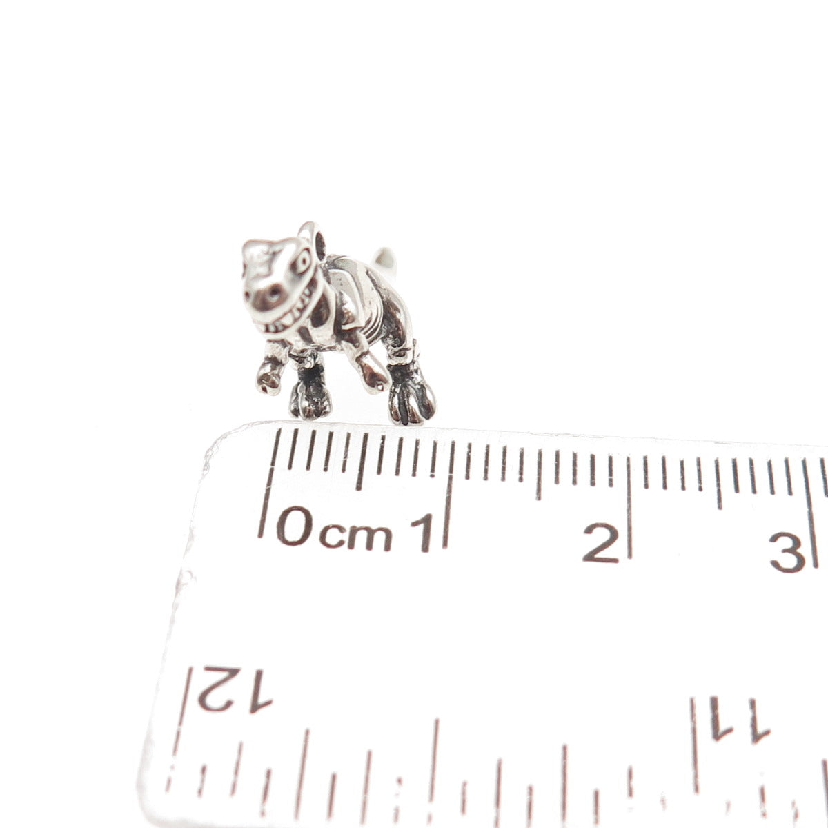 SHUBE 925 Sterling Silver Vintage T-Rex Dinosaur Oxidized 3D Charm Pendant