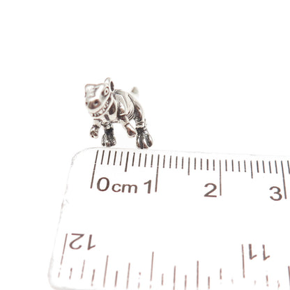 SHUBE 925 Sterling Silver Vintage T-Rex Dinosaur Oxidized 3D Charm Pendant