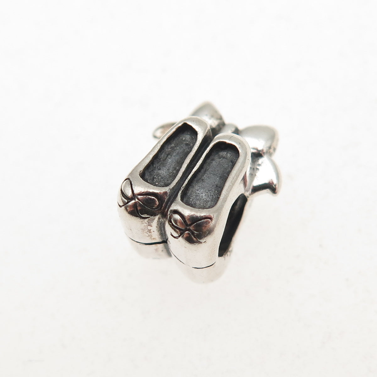 Chamilia 925 Sterling Silver Ballerina Shoes Slide Bead Charm