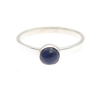 925 Sterling Silver Vintage Real Lapis Ring Size 8