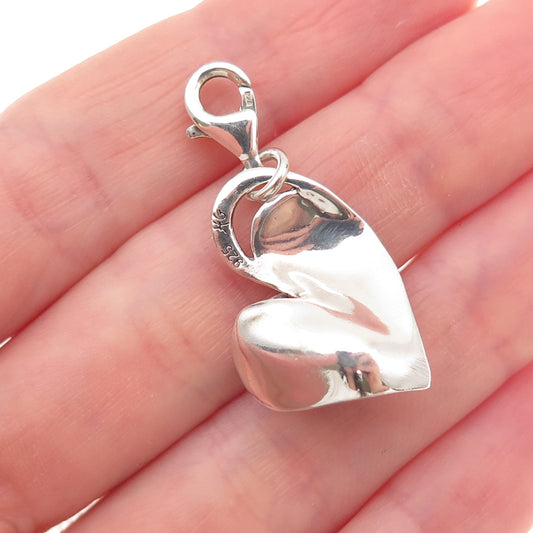 Hagit Gorali 925 Sterling Silver Vintage Real Pearl Heart Lobster Lock Pendant