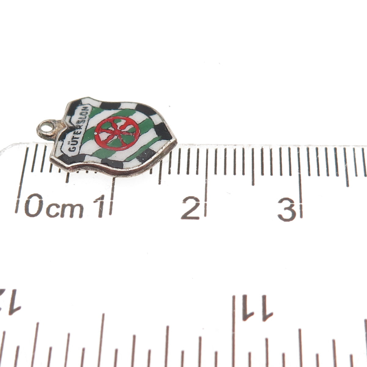 Fritz Reu & Co. 800 Silver Vintage Enamel Gutersloh Mini Charm Pendant