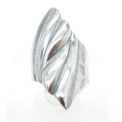 925 Sterling Silver Vintage Modernist Oxidized Ring Size 6.75