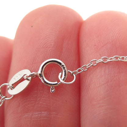 925 Sterling Silver Real Round-Cut Diamond Infinity Cable Chain Necklace 18"