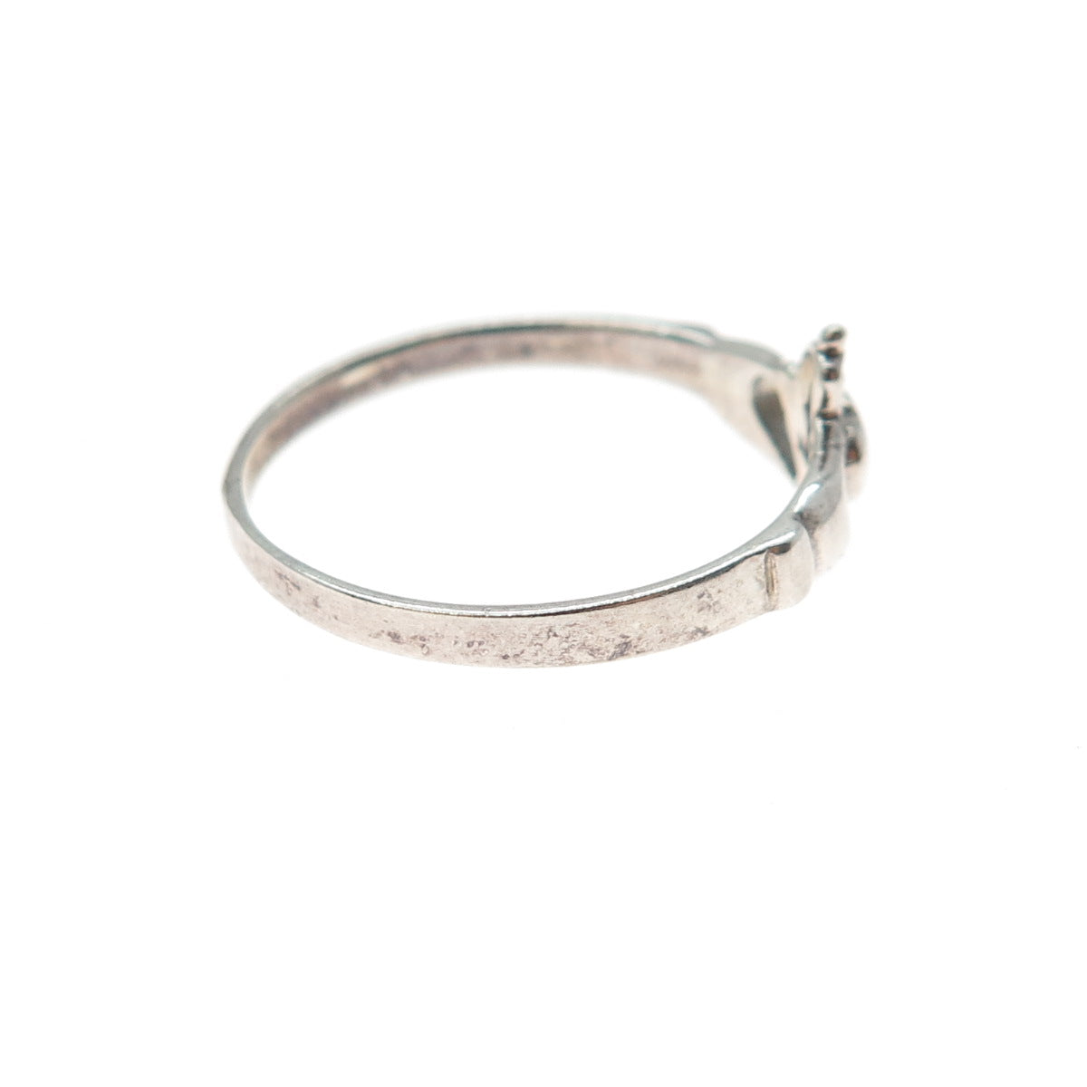 925 Sterling Silver Vintage Irish Claddagh Oxidized Ring Size 9.25