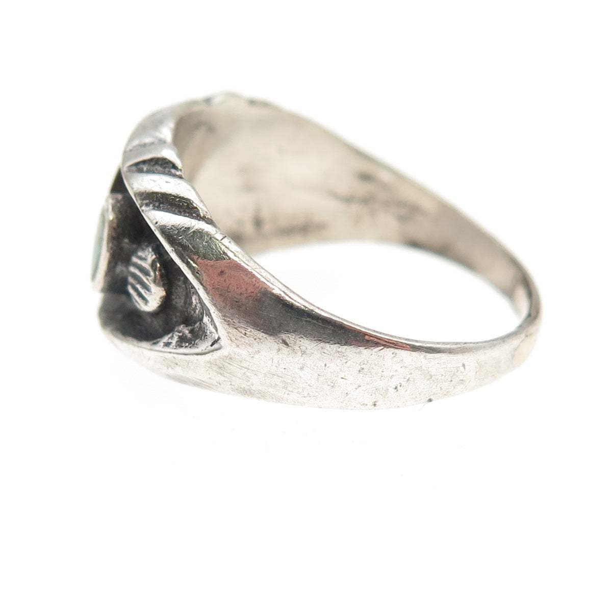 Old Pawn 925 Sterling Silver Vintage Southwestern Turquoise Tribal Ring Size 9.5