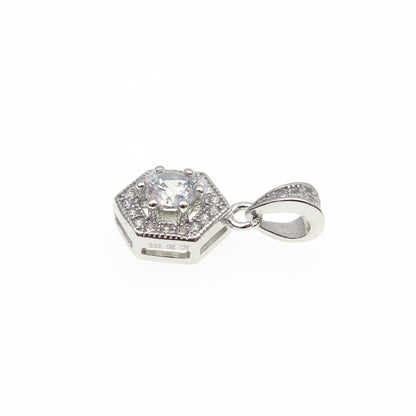 925 Sterling Silver Round-Cut C Z Mini Charm Pendant