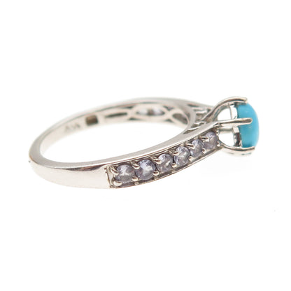 Chuck Clemency 925 Sterling Silver Real Turquoise & Iolite Ring Size 7