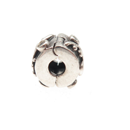 PANDORA 925 Sterling Silver Round-Cut C Z Tendril Clip Charm